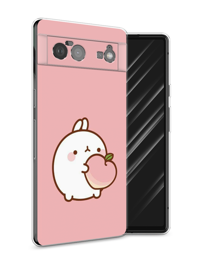 

Чехол Awog на Google Pixel 6 "Кролик с персиком", Разноцветный, 270850-1