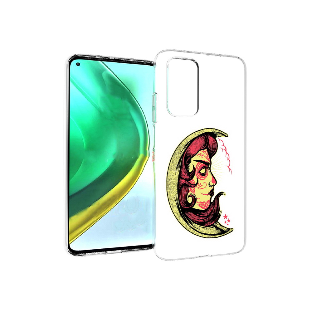 

Чехол MyPads Tocco для Xiaomi Mi 10T Pro желтый полумесяц с лицом девушки, Прозрачный, Tocco