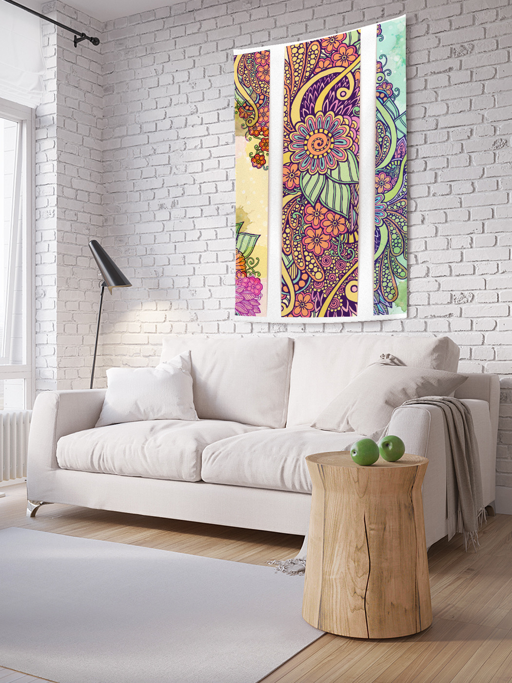 фото Вертикальное фотопанно на стену joyarty "красочная арка из цветов", 150x200 см