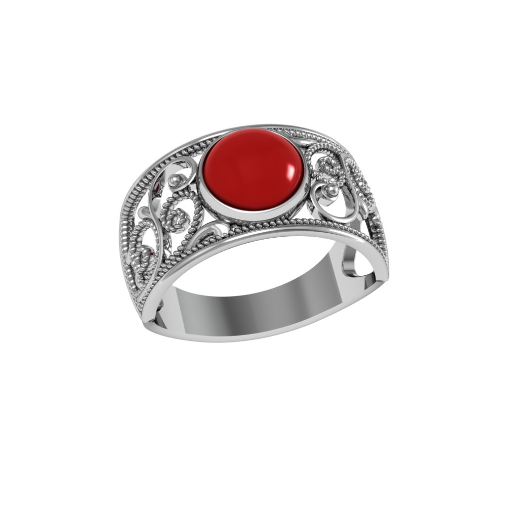 

Кольцо из серебра с кораллом р.20,5 ПРИВОЛЖСКИЙ ЮВЕЛИР 201022-KR, 201022-KR