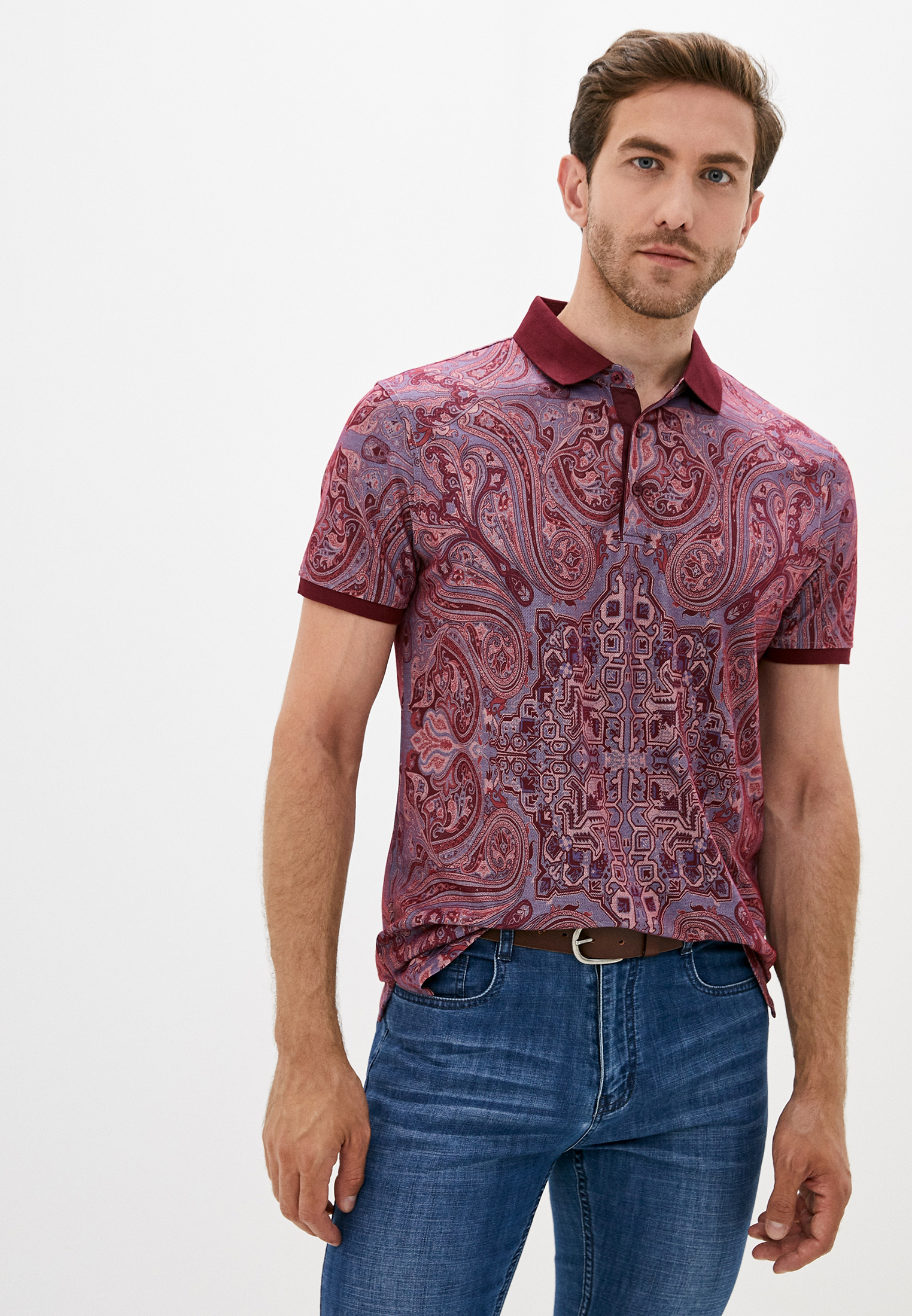 

Футболка мужская La Biali 2132/120-26 бордовая 2XL, 2132/120-26