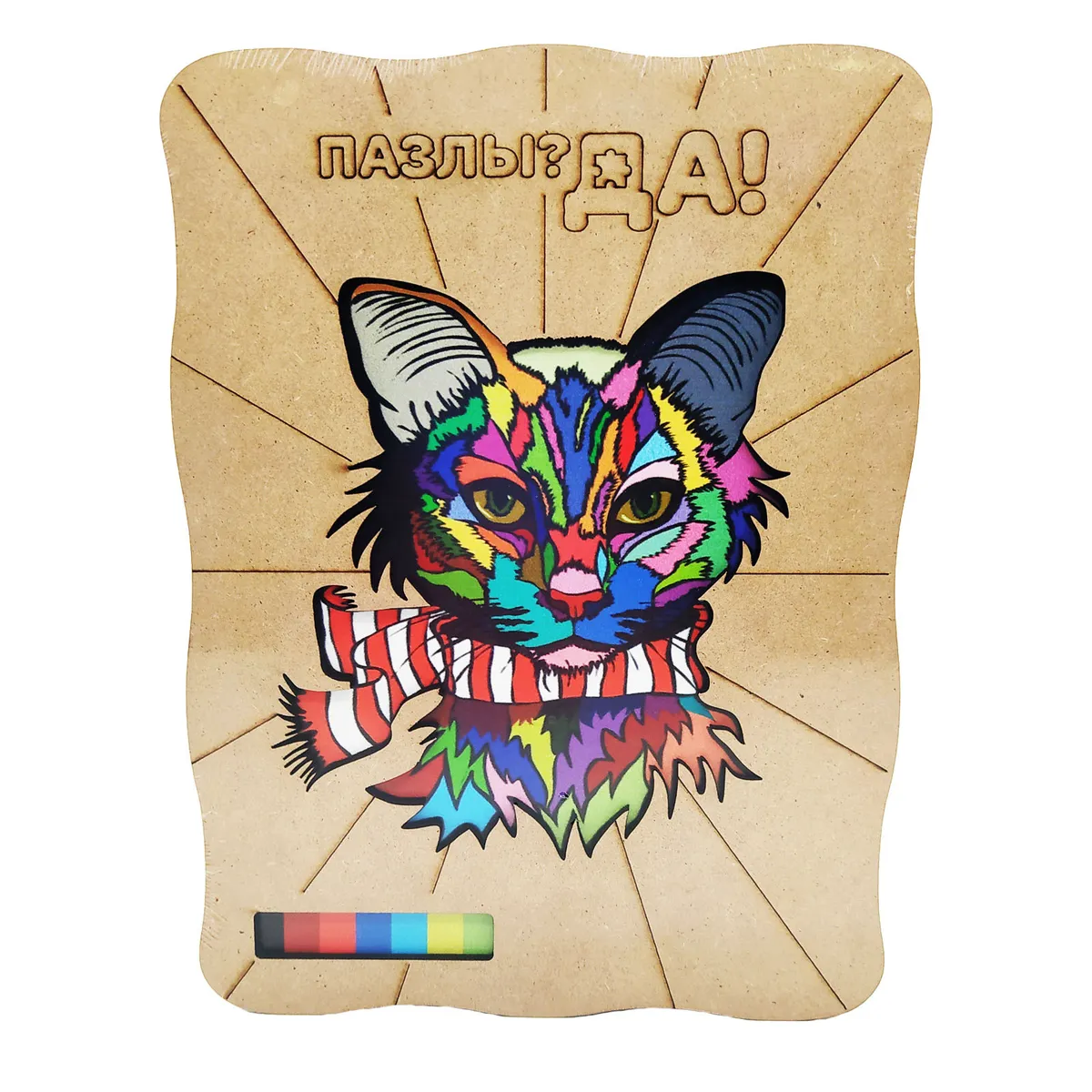 

Пазл деревянный WellyWell Кот в шарфике
