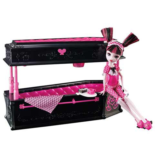 фото Игровой набор mattel draculaura, jewelry box coffin dead tired, playset, bdc40