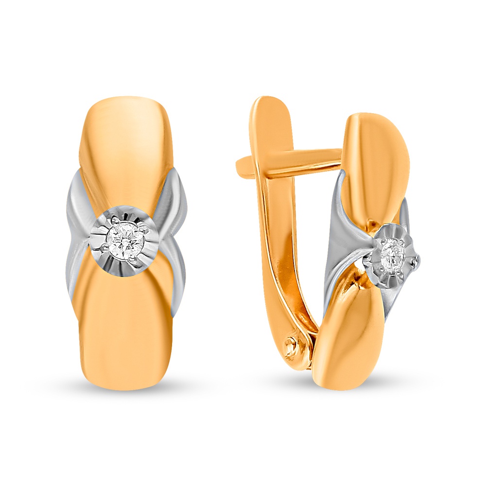 

Серьги из красного золота 585Gold 102007310, бриллиант, 102007310