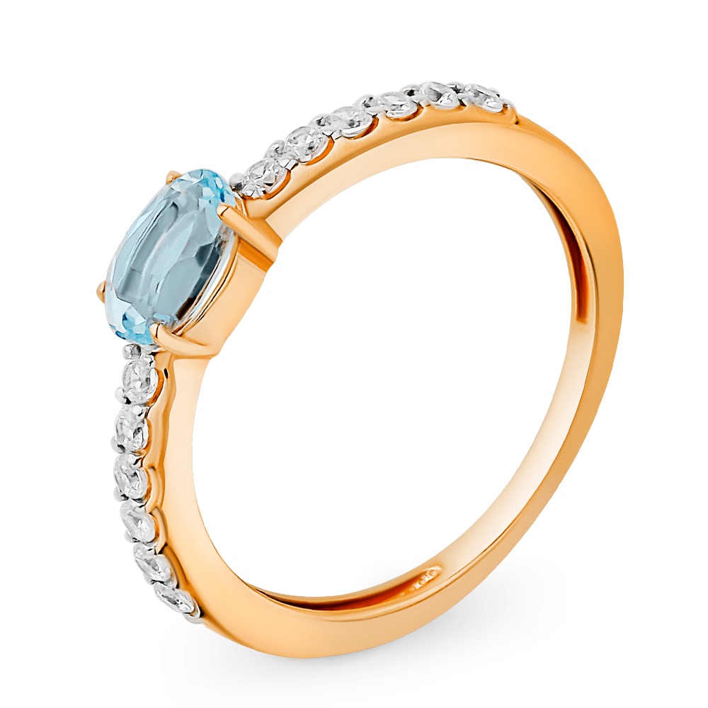 

Кольцо из золота р.  585Gold 201013516, топаз\фианит, 201013516