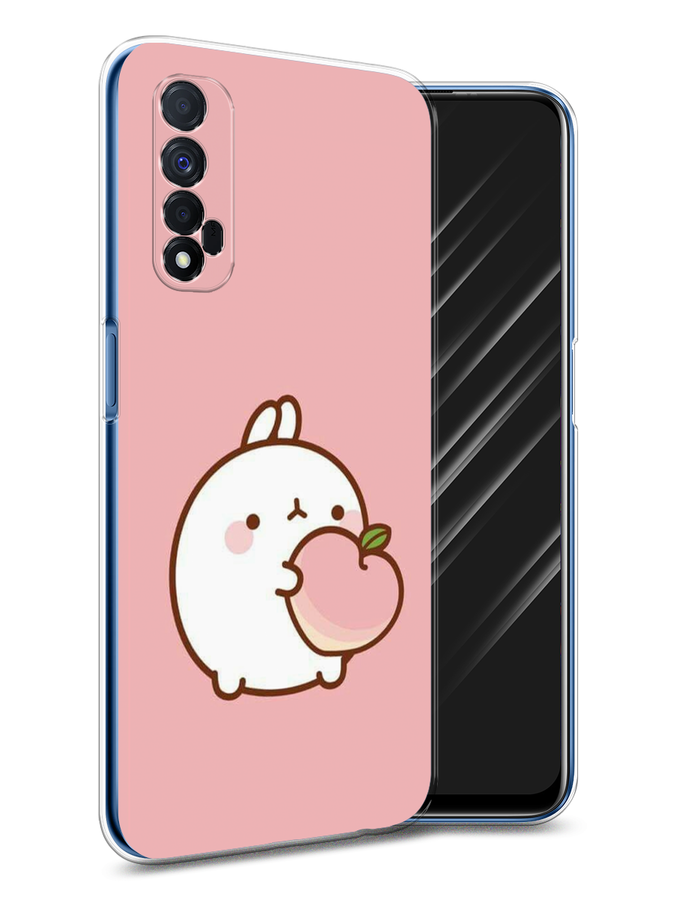 

Чехол Awog на Realme 7 "Кролик с персиком", Разноцветный, 254150-1