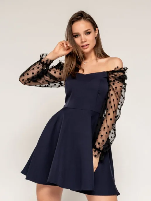 

Платье женское Ashley Rose PL-344 синее 44 RU, PL-344