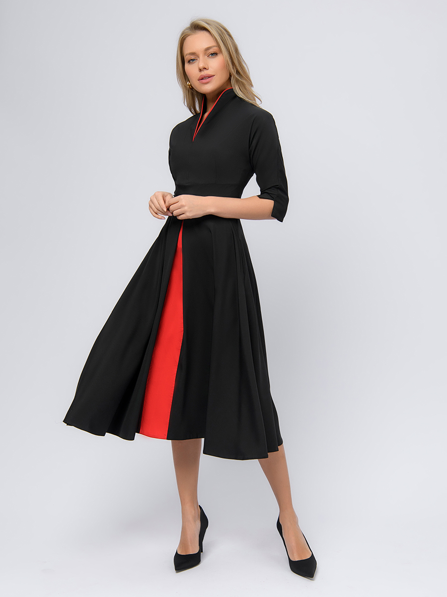 

Платье женское 1001dress 0100966 черное 46, Черный, 0100966