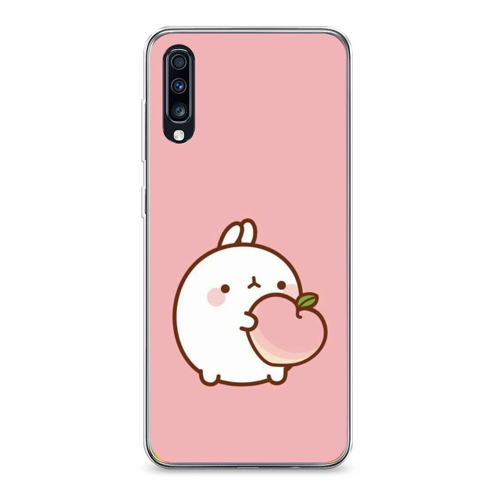

Чехол Awog на Samsung Galaxy A70 "Кролик с персиком", Разноцветный, 28150-1