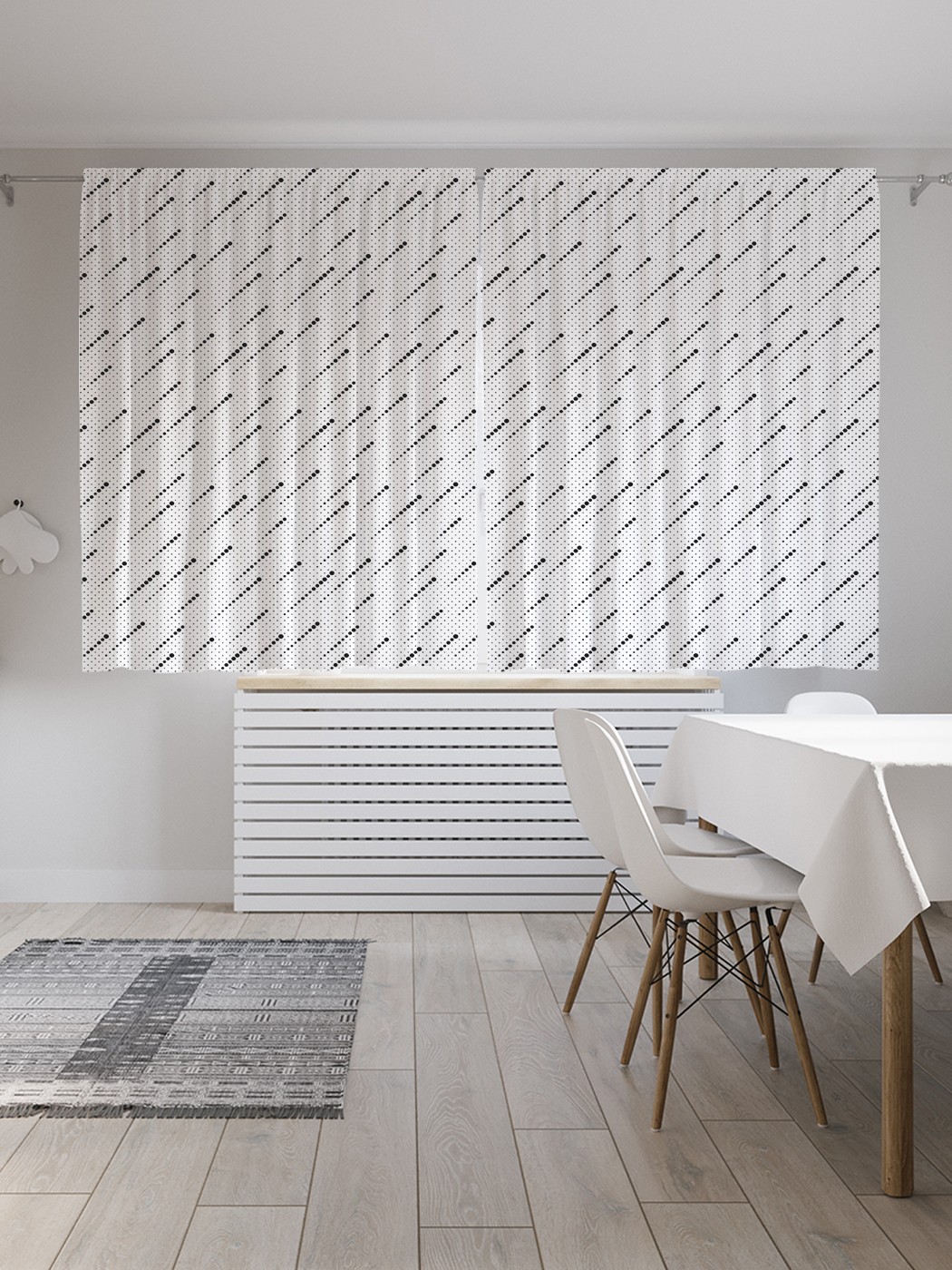 

Классические шторы JoyArty "Точечное направление", Oxford DeLux, 2 полотна 145x180 см, Точечное направление