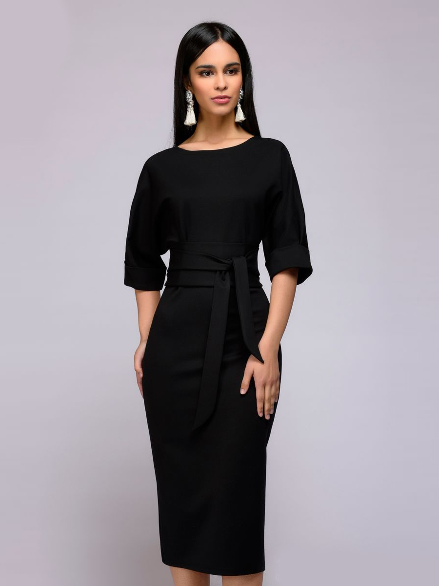 

Платье женское 1001dress 0101041 черное 50, Черный, 0101041