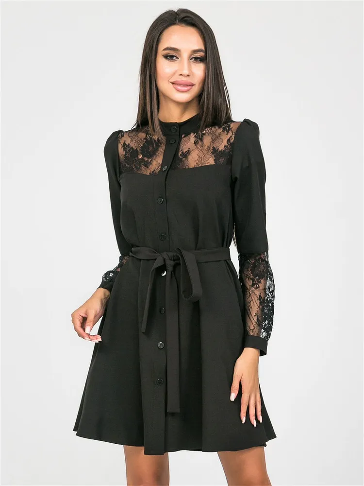 

Платье женское Ashley Rose PL-0656 черное 46 RU, Черный, PL-0656