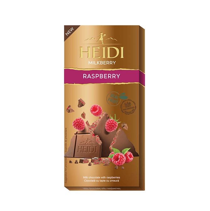 Шоколад Heidi Milkberry молочный, с малиной, 80 г