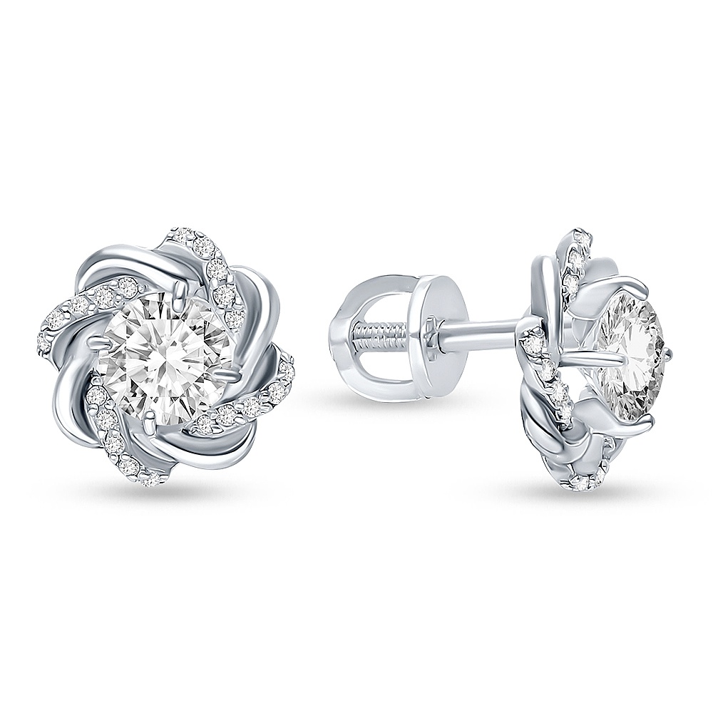 

Серьги пусеты из серебра 585Gold 702008183, Swarovski, 702008183