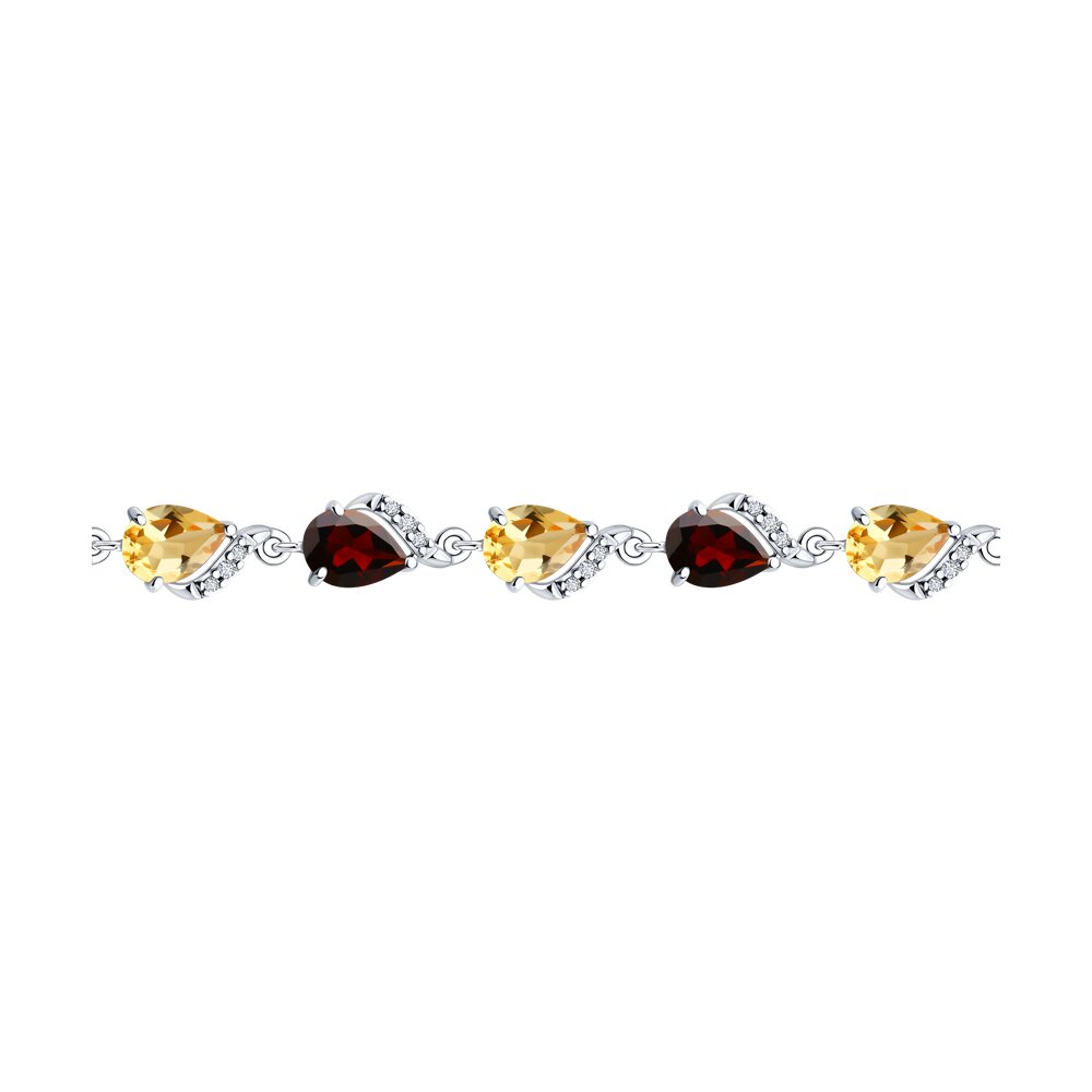 

Браслет из серебра р. 17 SOKOLOV 92050162, фианит, 92050162