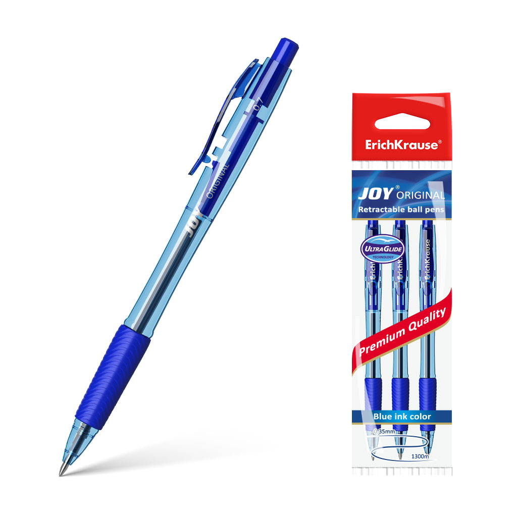 

Набор ручек шариковых ErichKrause Ultra Glide Technology 43356, синяя, 0,7 мм, 3 шт., Joy®