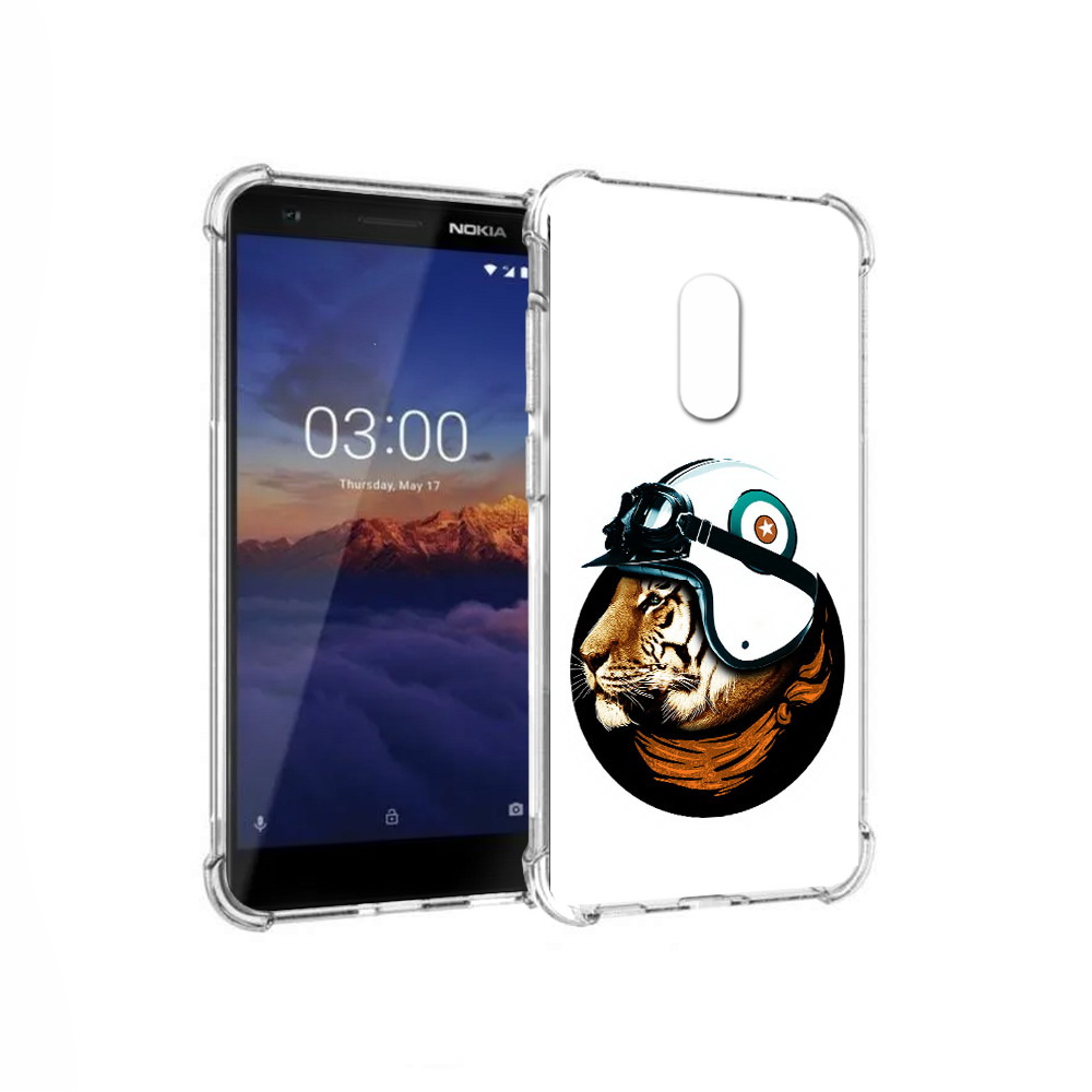 

Чехол MyPads Tocco для Nokia 3.1 Тигр в шлеме (PT114125.119.171), Прозрачный, Tocco
