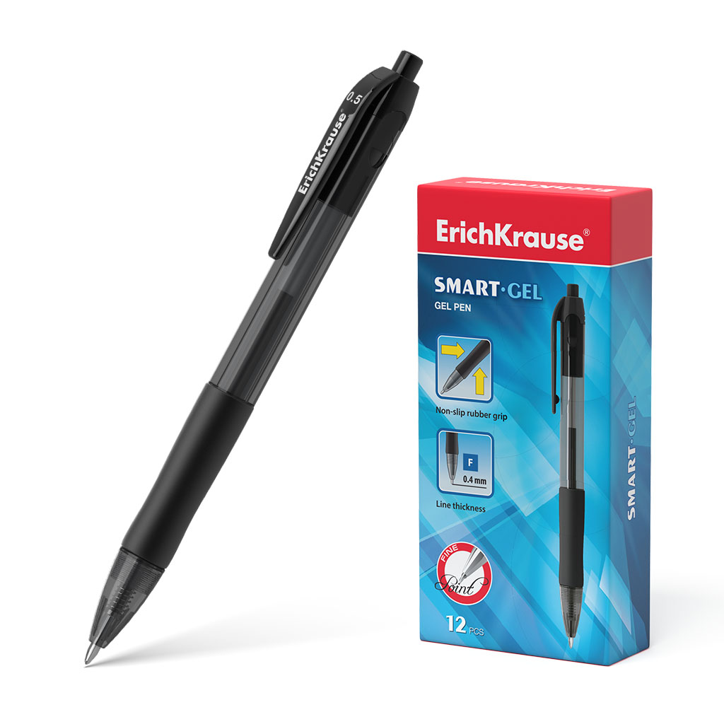 

Ручка гелевая ErichKrause Smart-Gel 39012, черная, 0,5 мм, 1 шт., Smart-Gel