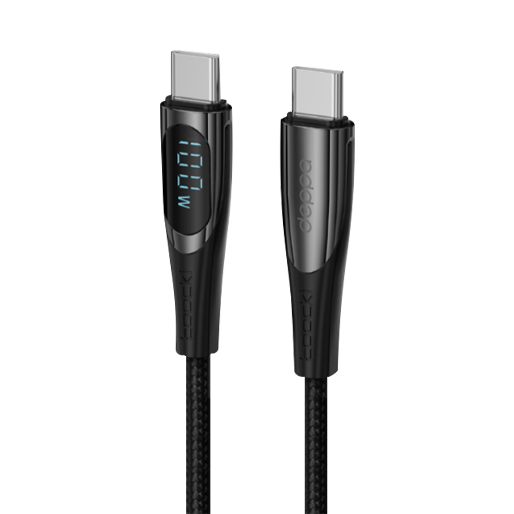 

Дата-кабель Type-C – Type-C, 100Вт, дисплей, 1.5 м, черный, Deppa, 72528