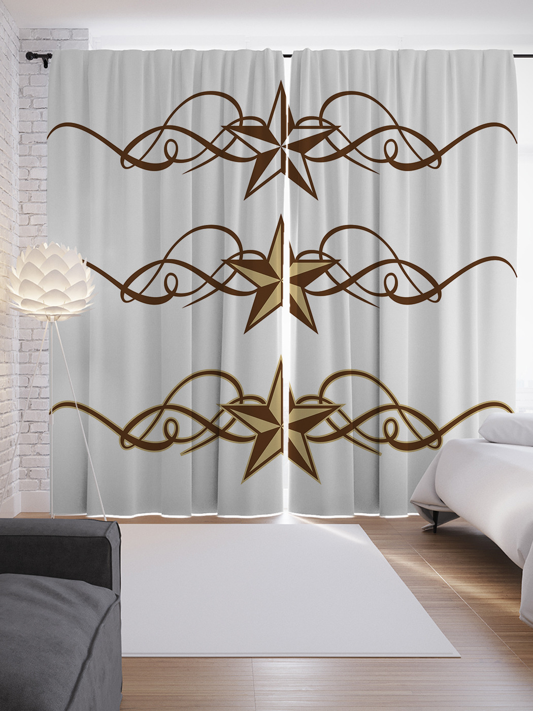 

Шторы JoyArty с фотопечатью "Три звезды Техаса" из сатена, 290х265 см, Три звезды Техаса