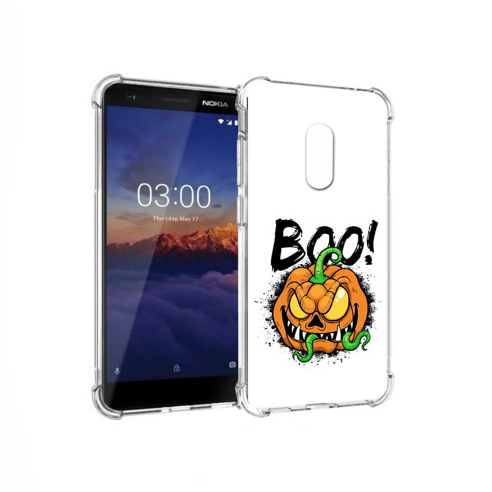 

Чехол MyPads Tocco для Nokia 3.1 Хэллоуин бу (PT114125.119.193), Прозрачный, Tocco