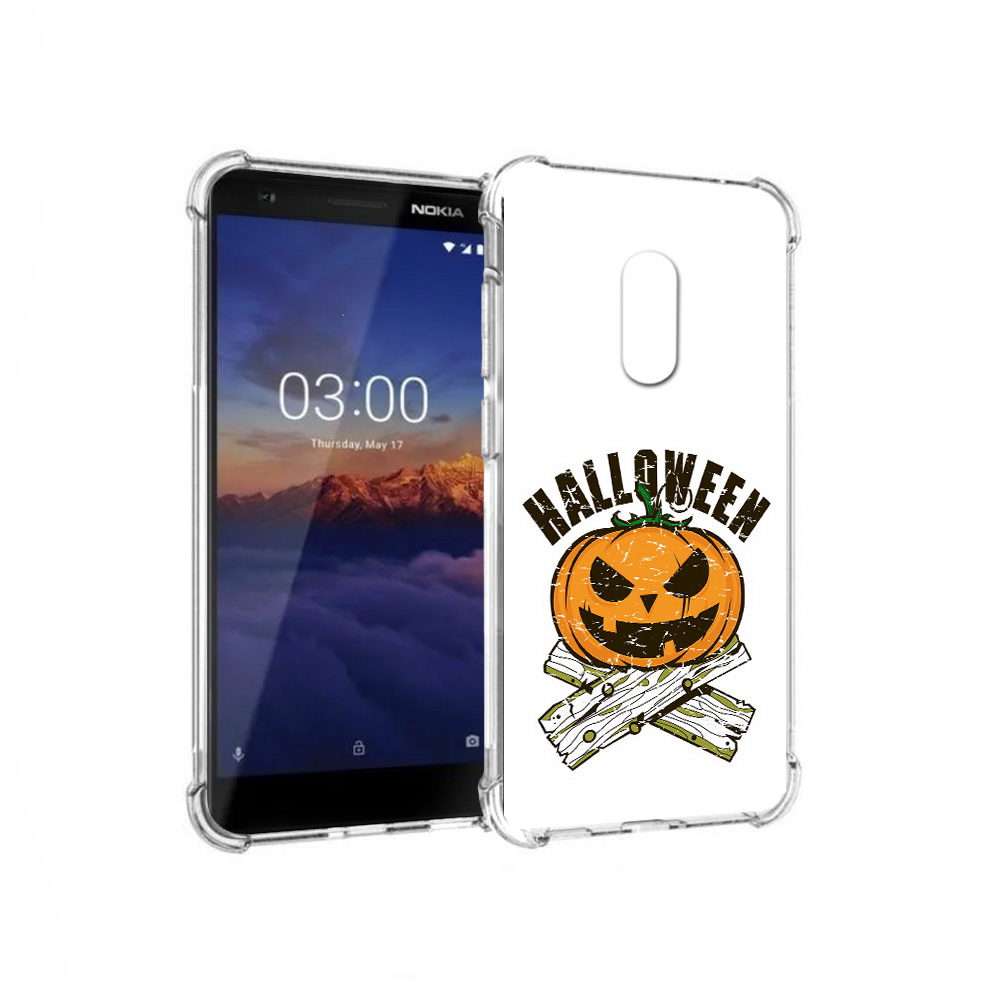 

Чехол MyPads Tocco для Nokia 3.1 Хэллоуин доски тыква (PT114125.119.194), Прозрачный, Tocco