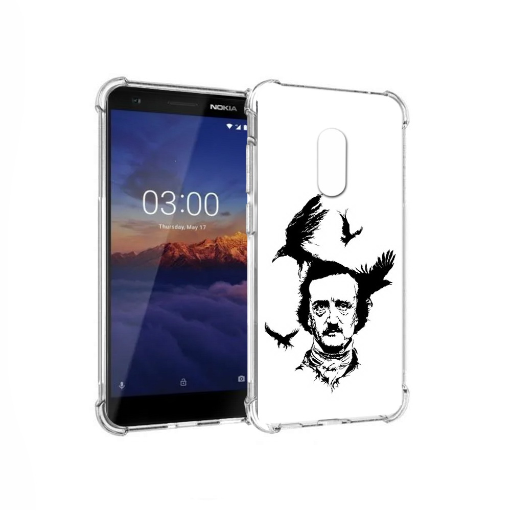 

Чехол MyPads Tocco для Nokia 3.1 Эдгар Аллан черно белый (PT114125.119.204), Прозрачный, Tocco