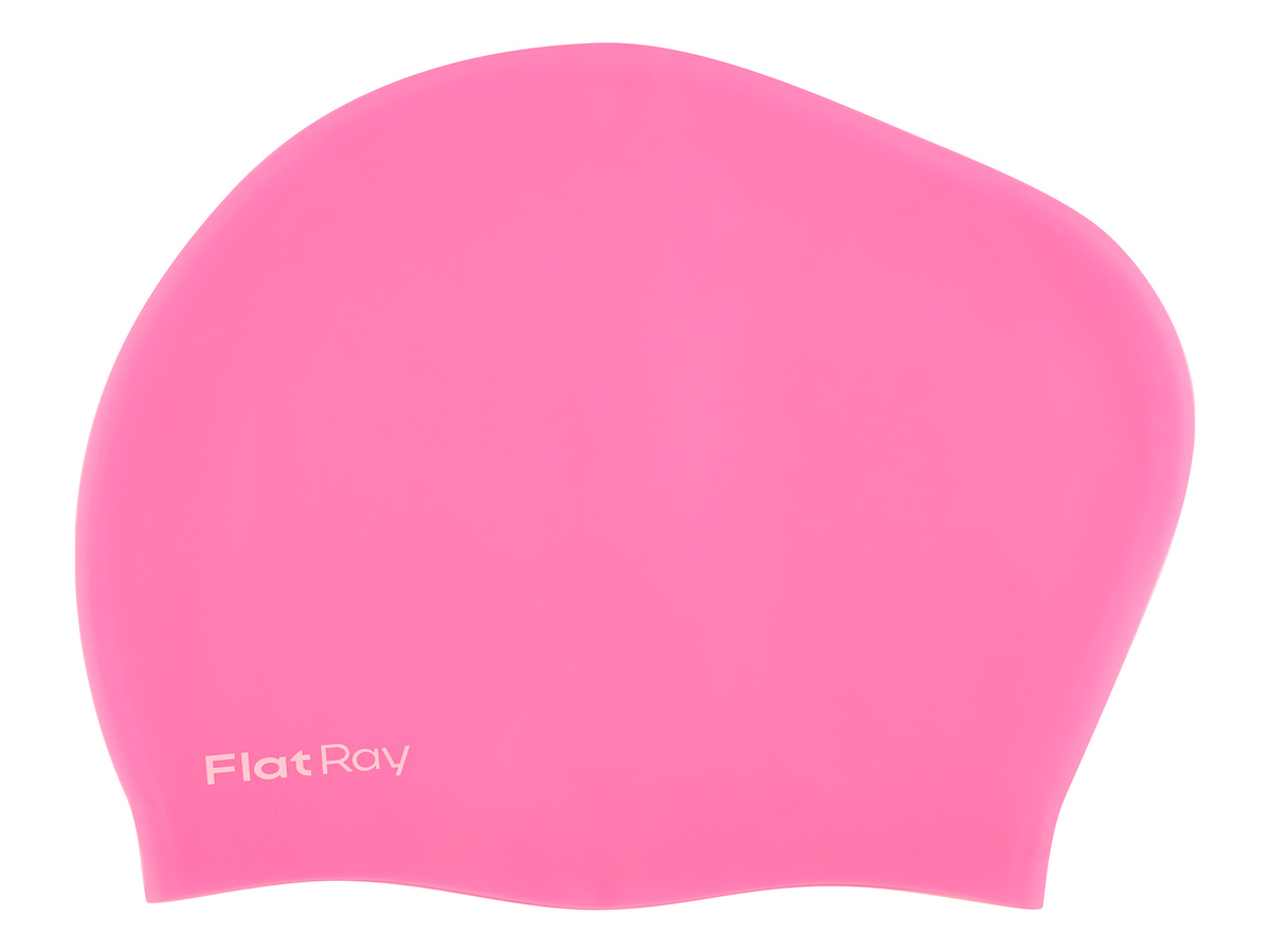 Силиконовая шапочка для плавания Flat Ray Long Hair Silicone Swim Cap, розовый