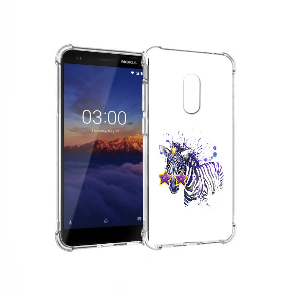 

Чехол MyPads Tocco для Nokia 3.1 акварельная зебра (PT114125.119.215), Прозрачный, Tocco