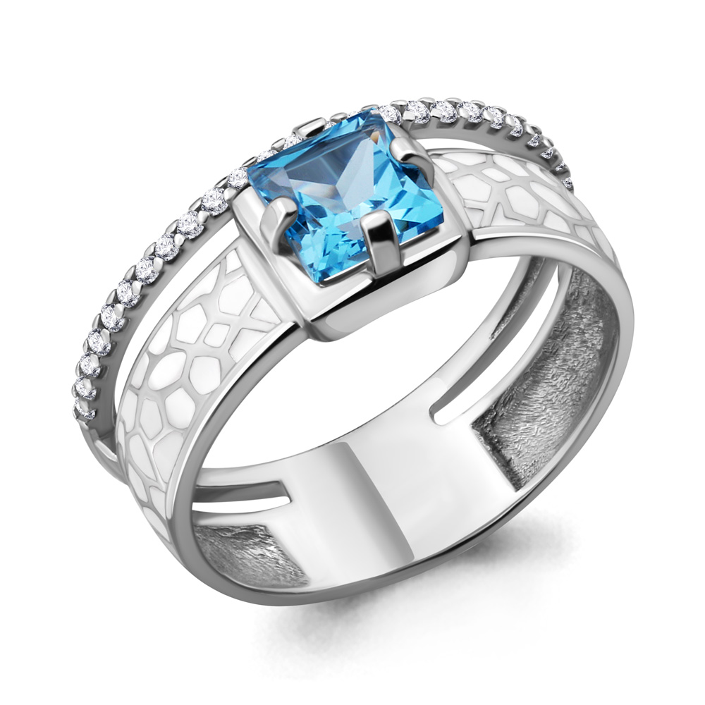 

Кольцо из серебра с топазом р. , Aquamarine 6565705А_925_р, 6565705А_925_р