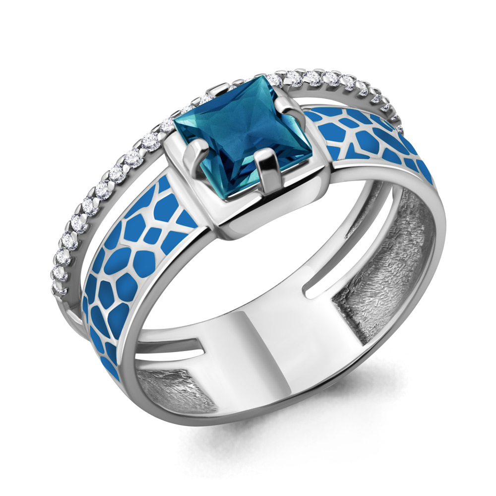 

Кольцо из серебра с топазом р. 16 Aquamarine 6565708А_925_р, 6565708А_925_р