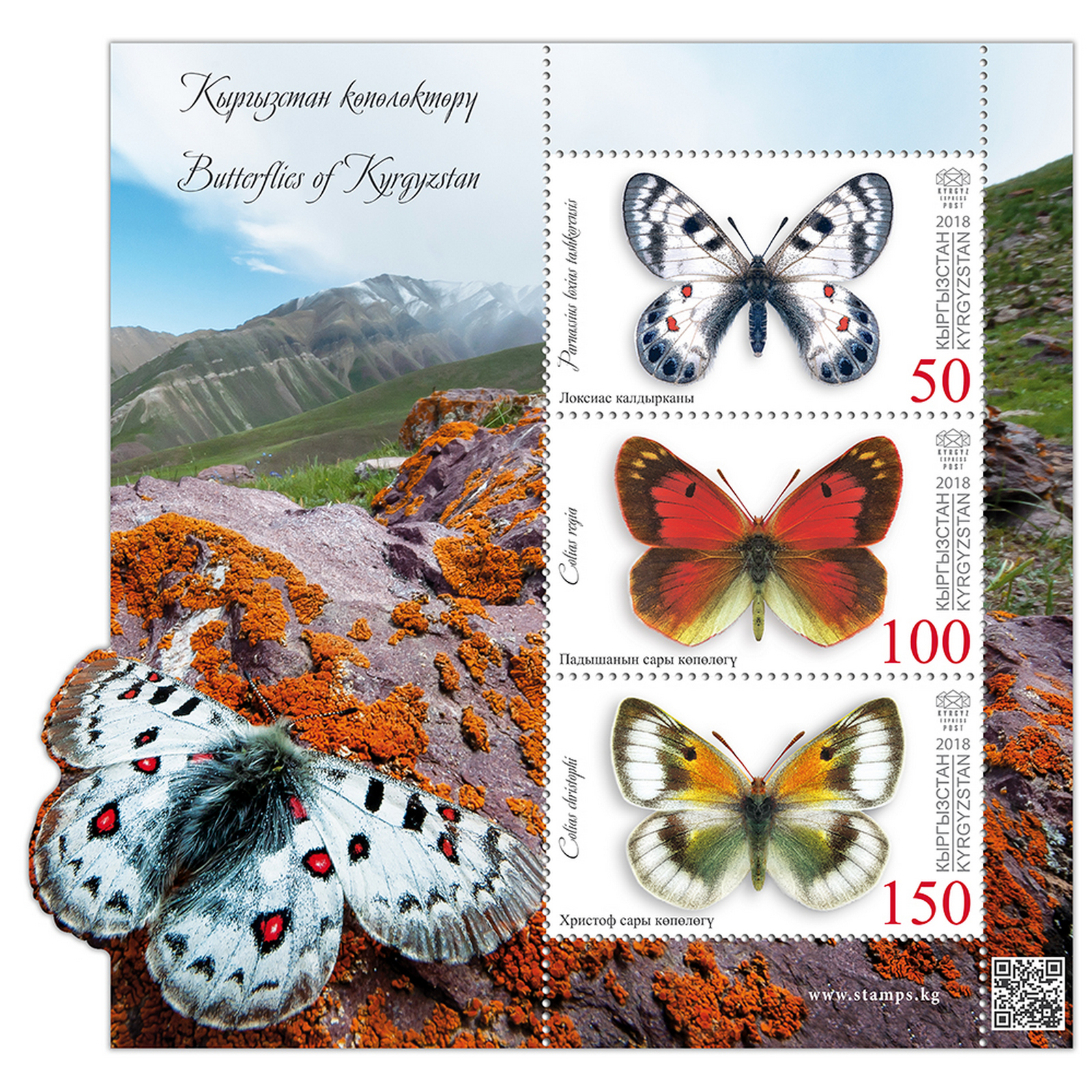 

Почтовые марки Киргизия Бабочки Кыргызстана Бабочки, kg103