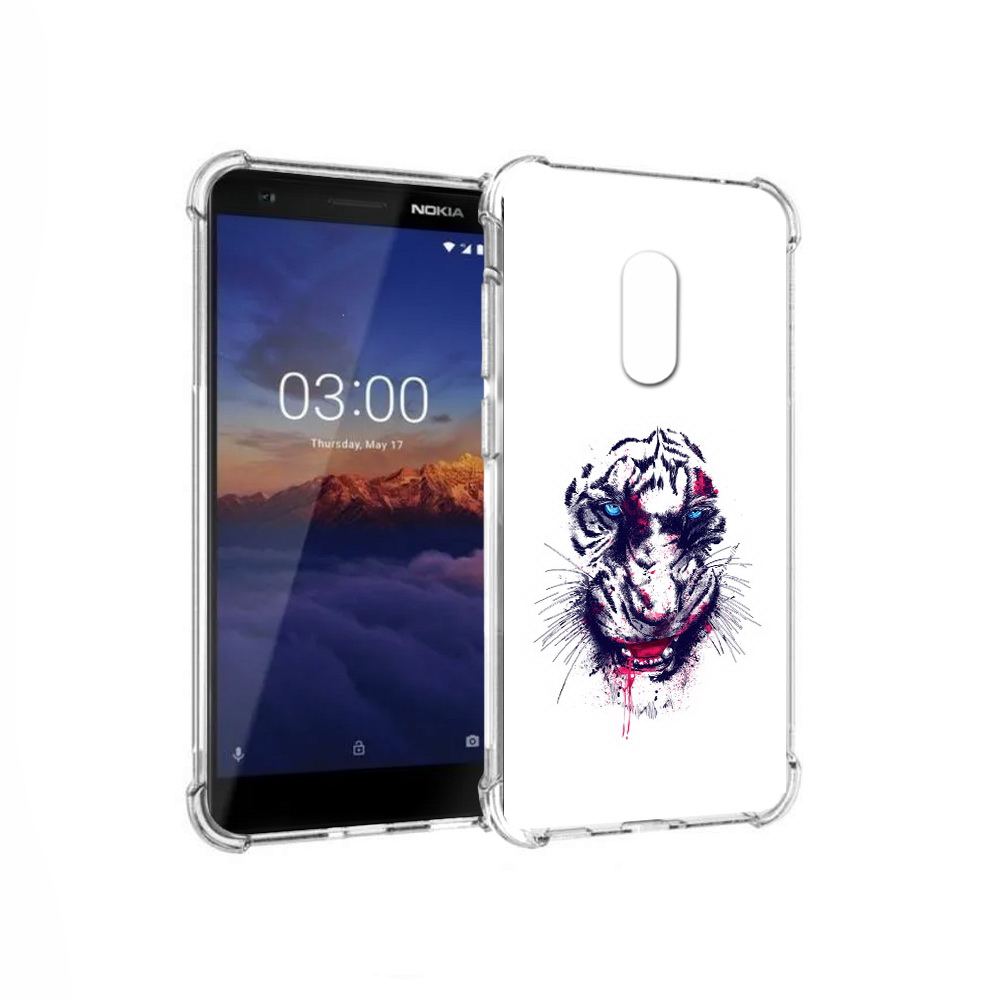 

Чехол MyPads Tocco для Nokia 3.1 безумный тигр (PT114125.119.228), Прозрачный, Tocco