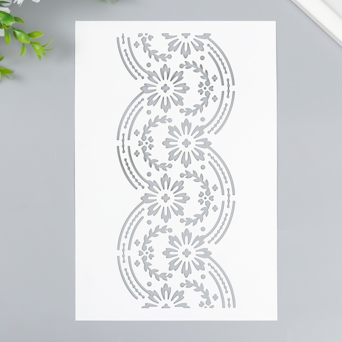 

Трафарет "Цветочки" 24х16 см, Белый