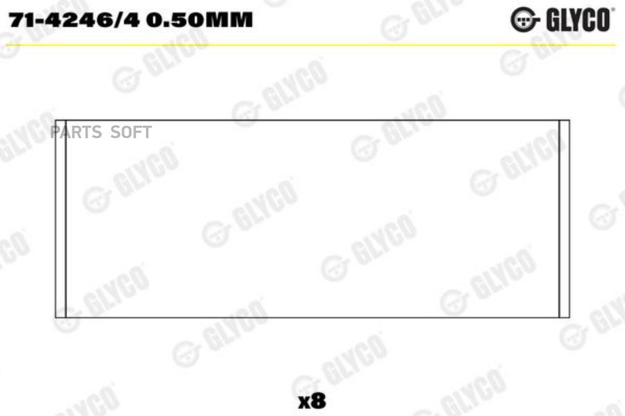 Шатунный подшипник GLYCO 71-4246/4 0.50mm