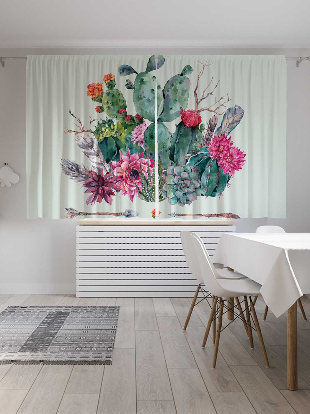 

Классические шторы JoyArty "Букет с суккулентами", Oxford DeLux, 2 полотна 145x180 см, Букет с суккулентами