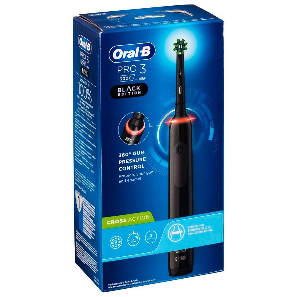 

Электрическая зубная щетка Oral-B Pro 3 3000 CrossAction Black черный, Pro 3 3000 CrossAction Black