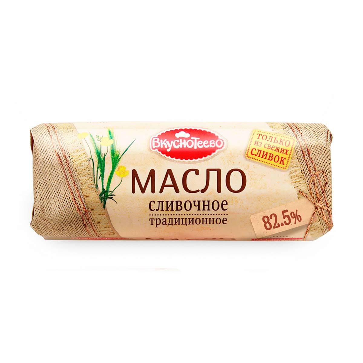 Масло Вкуснотеево сливочное, традиционное, 82,5%, 400 г
