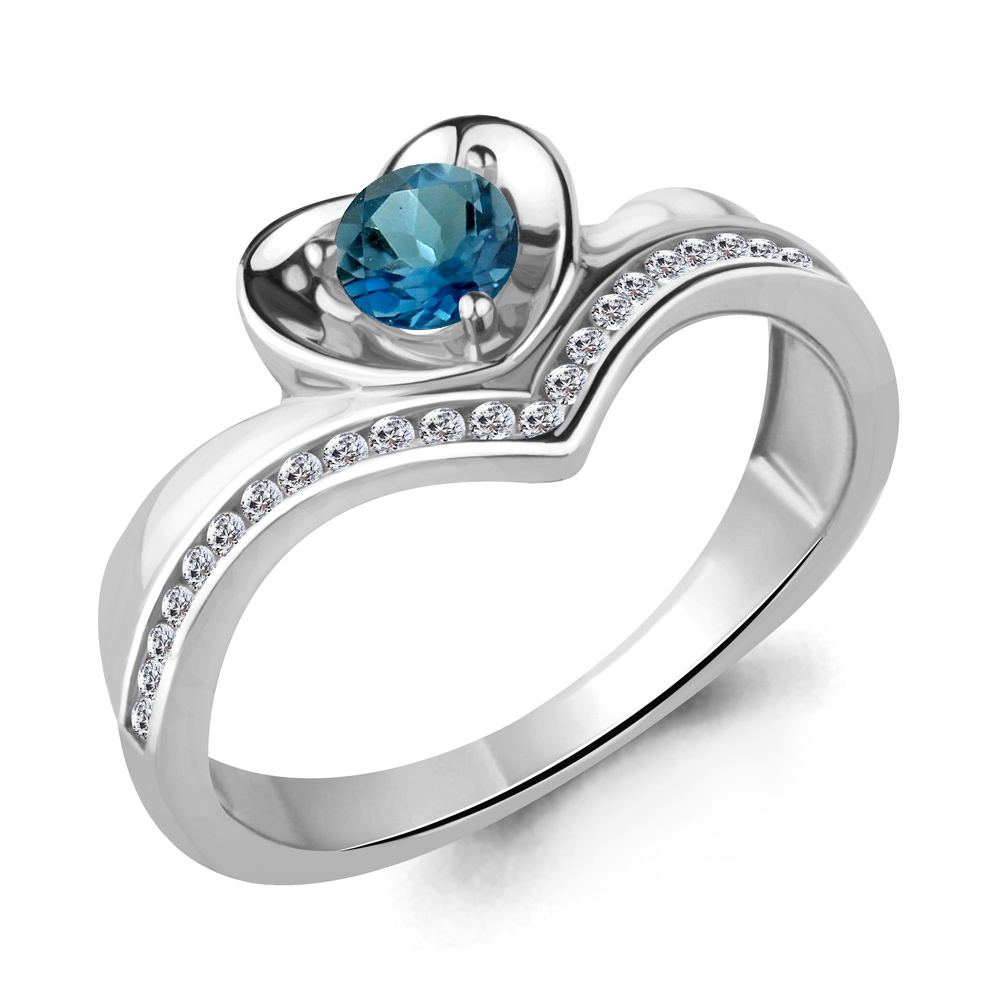 фото Кольцо из серебра с топазом р. 18,5 aquamarine 6567408а_925_р