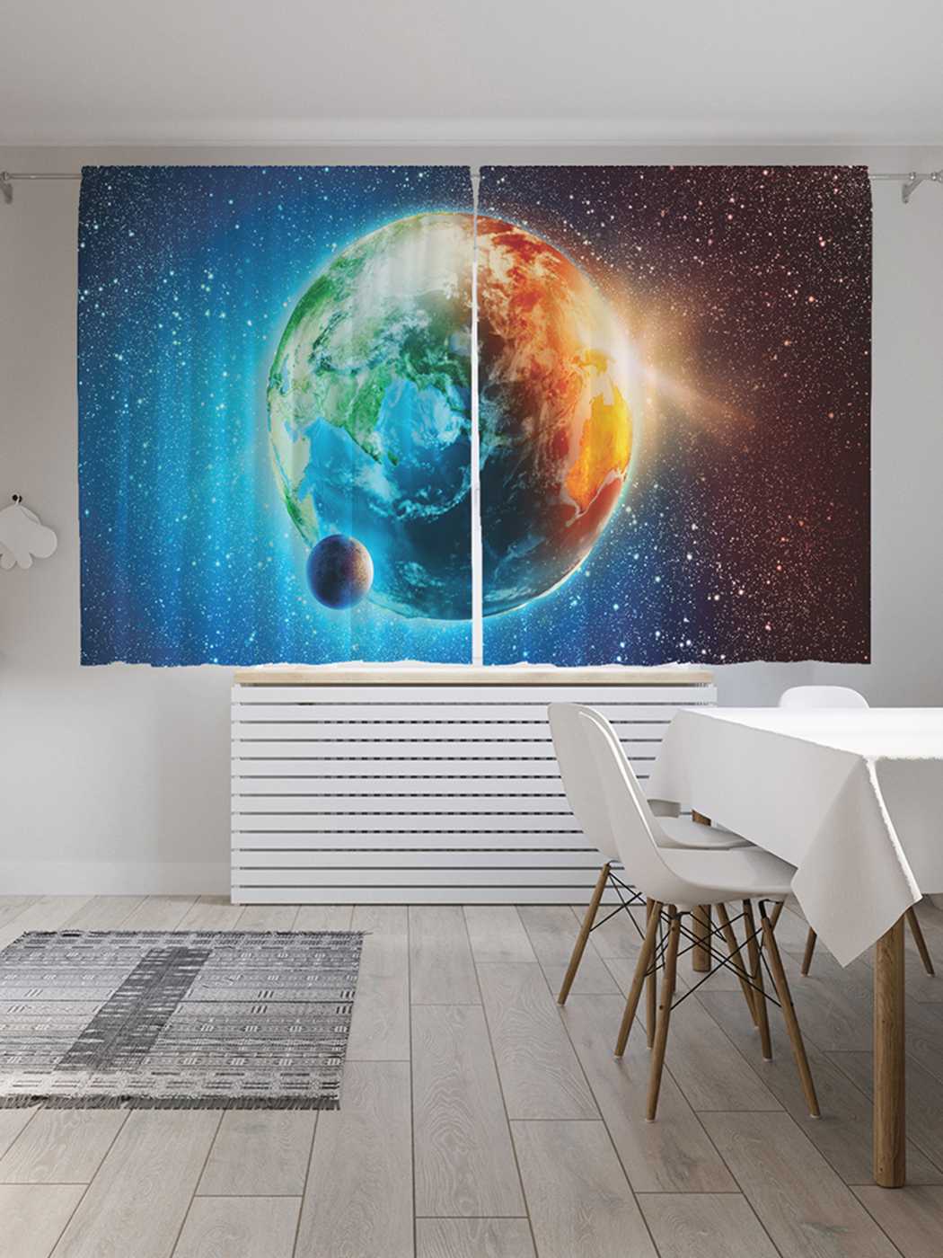 

Классические шторы JoyArty "Земля из космоса", серия Oxford DeLux, 2 полотна 145x180 см, Земля из космоса