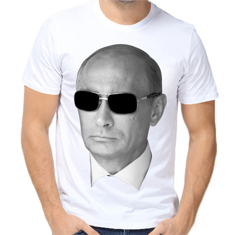

Футболка мужская белая 66 р-р с Путиным в очках, Белый, fm_putin_v_ochkah