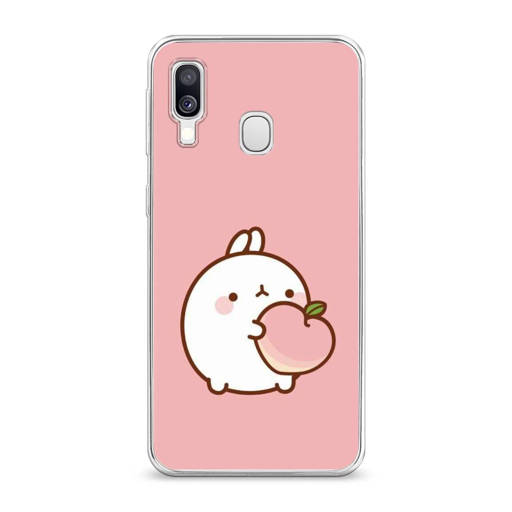 

Чехол Awog на Samsung Galaxy A40 "Кролик с персиком", Разноцветный, 28050-1