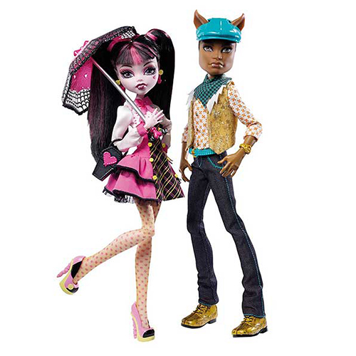 

2 куклы Mattel Clawd Wolf, Draculaura Basic 2 schools out, V7961
