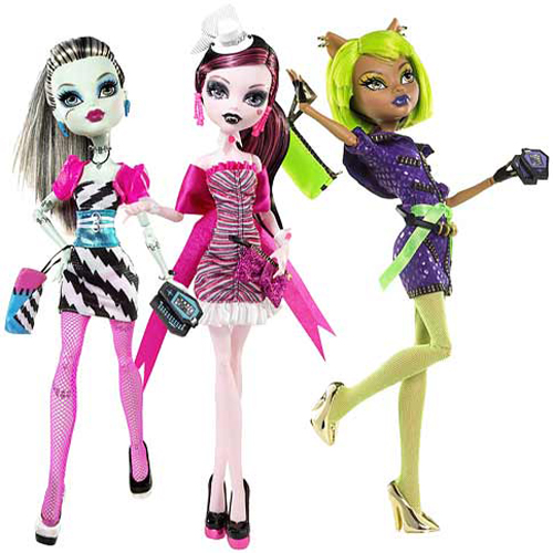 

3 куклы Mattel Clawdeen, Draculaura, Frankie Dawn of the dance, 3 PACK, 2009, V7967, 3 PACK 2009