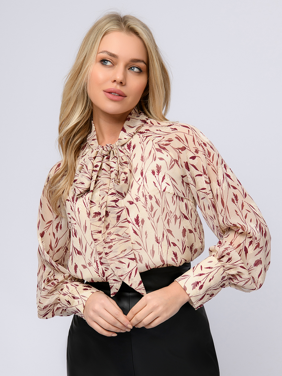 

Блуза женская 1001dress 101647 бежевая 46, 0101647