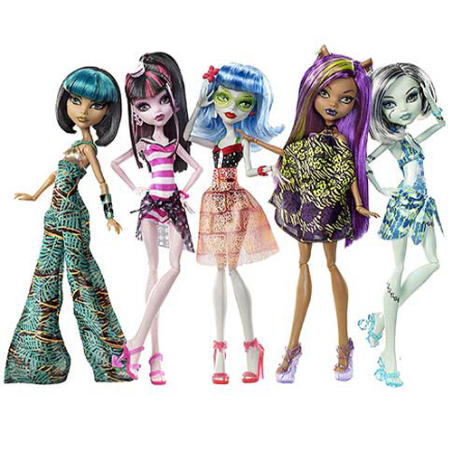 

5 кукол Mattel Cleo, Draculaura, Ghoulia, Clawdeen, Frankie Skull shores, 5 PACK, X4489, 5 PACK