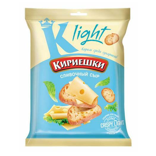 фото Сухарики пшеничные кириешки light сливочный сыр 80 г