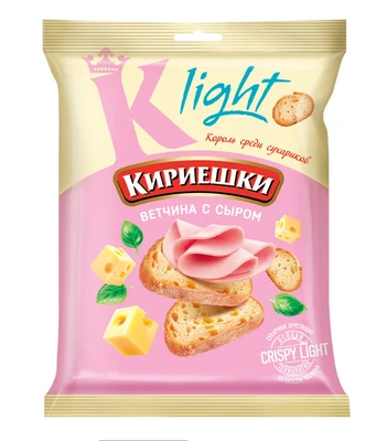 

Сухарики Кириешки Light ветчина с сыром 80 г