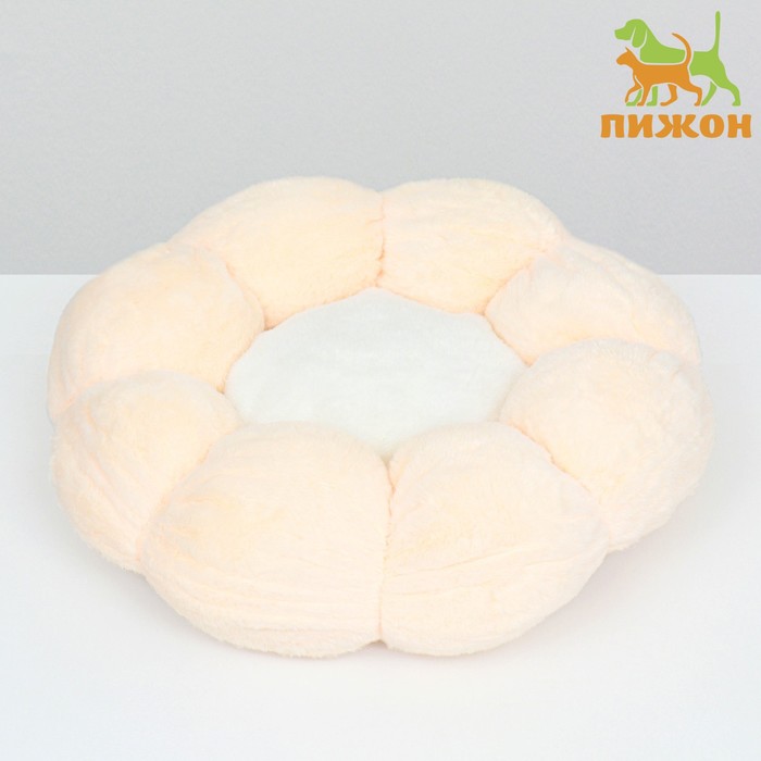 Лежанка для животных Пижон Облако, бело-персиковая, текстиль, 40*19 см