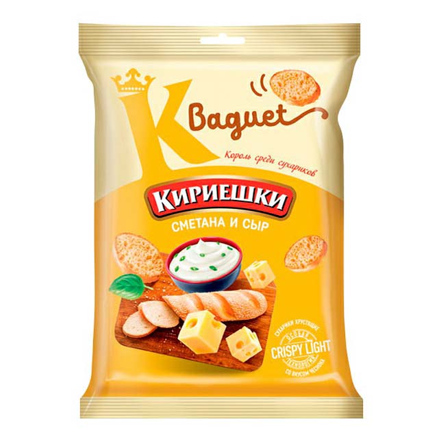 Сухарики пшеничные Кириешки Baguet сметана и сыр 50 г